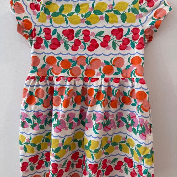 Mini Boden - Rainbow Fruit Stripe Heart Pocket Fun Jersey Dress, Size 7-8 - Picture 6 of 6